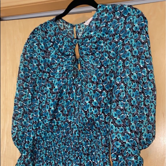 REBECCA TAYLOR Climbing Rose Long Sleeve Silk Blend Dress - Picture 3 of 14